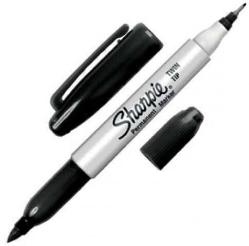 Marcador Sharpie Permanente Doble Punta Negro
