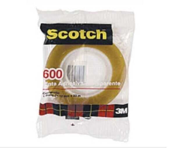Cinta Adhesiva Transparente Scotch 12Mmx65Mt En Bolsa