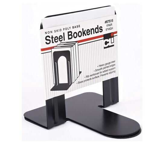 Soporte Para Libros Metal 5" Antiderrape Negro C/2Pz 