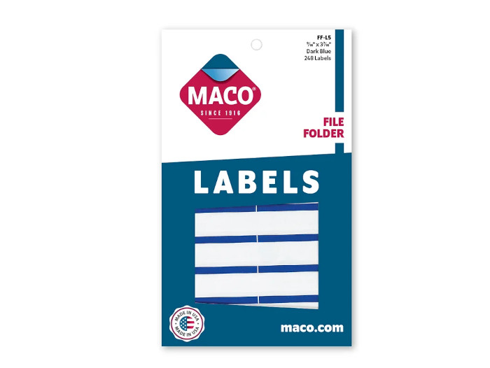 Etiqueta Maco Para Folder Azul Obscuro C/248Pz