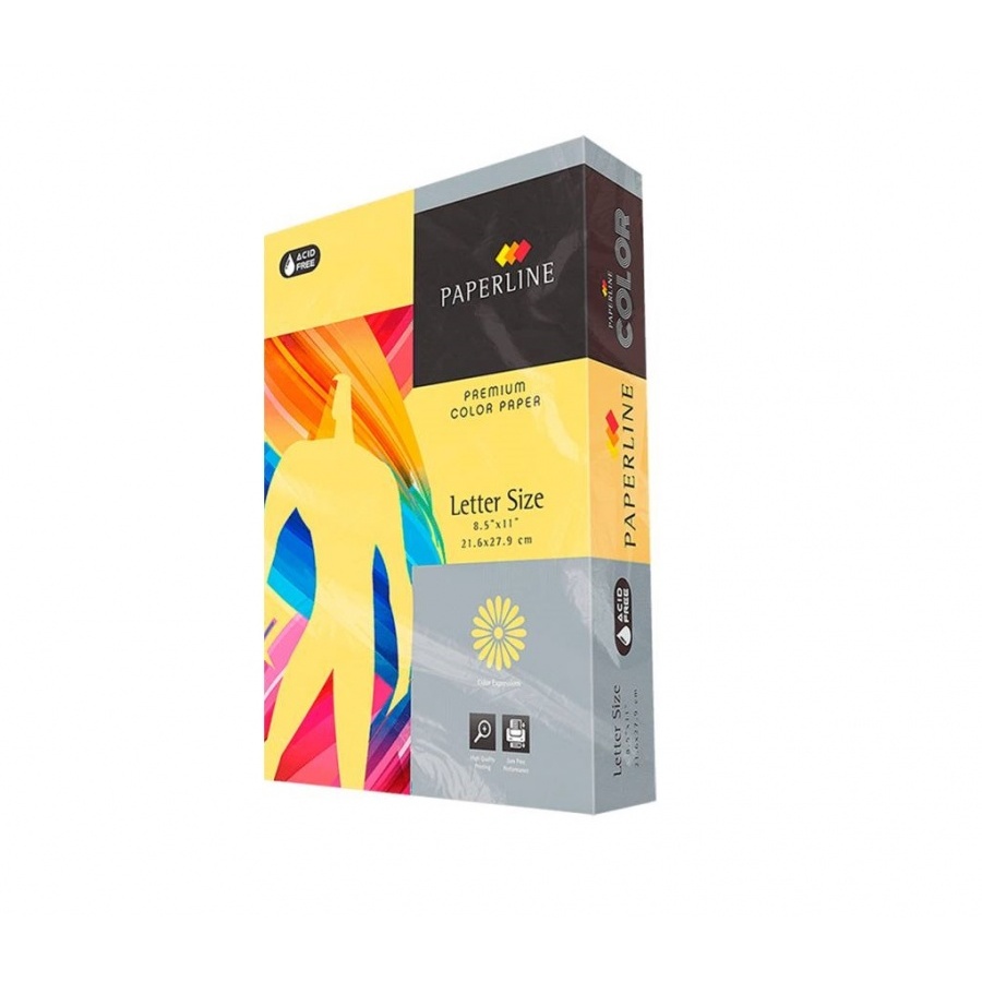Papel Bond Paperline T/C 75Gr Amarillo Pastel 500 Hojas