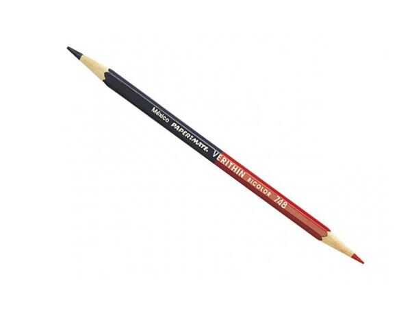 Lapiz Verithin Bicolor Escolar Azul/Rojo C/4 Pz