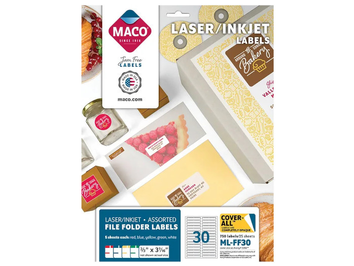 Etiqueta Maco Laser-Inkj P/Folder Surt 5 Colr C/750Pz