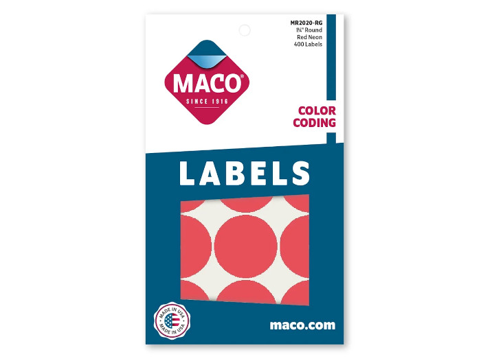 Labels 1 1/4 Red Glo