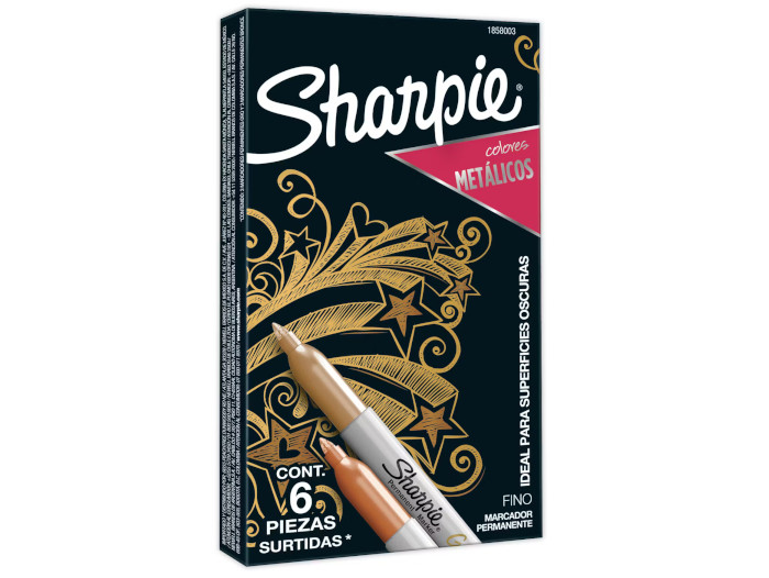 Marcador Sharpie Fino Metalico Oro/Cobre C/6Pz