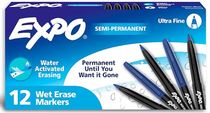 Marcador Expo Wet Erase Azul Ultra Fino 