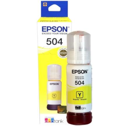 Botella De Tinta Epson T504 Ecotank Amarillo 6Kpg 70Ml