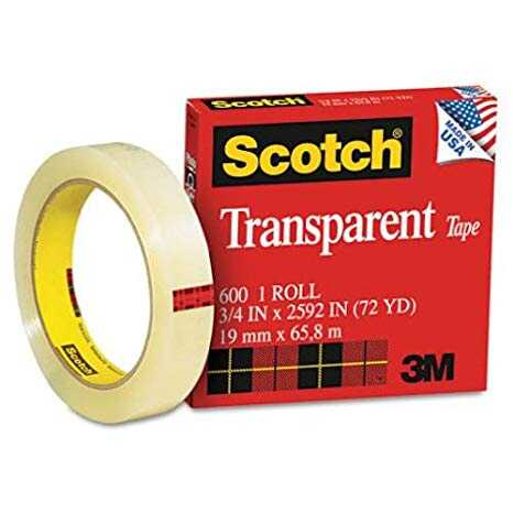 Cinta Adhesiva Transparente Scotch 3/4"X2592" 72Yd