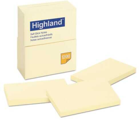 Notas Papel C/Adhesivo Highland 3X5" Amarillo 