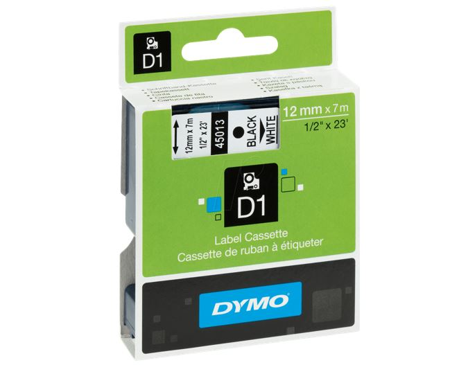 Cinta Para Rotulador Dymo D1 1/2" Negro/Blanco