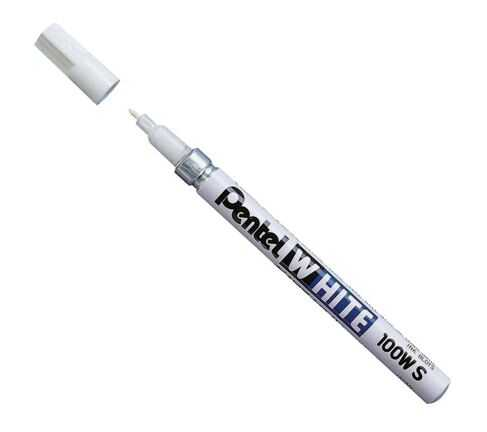 Marcador Pentel 100Ws Punta Fina Blanco 