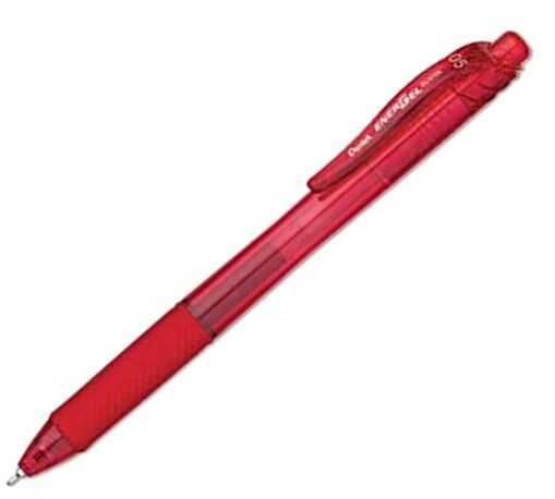 Pluma Pentel Energel Retractil .5Mm Punto Fino Rojo