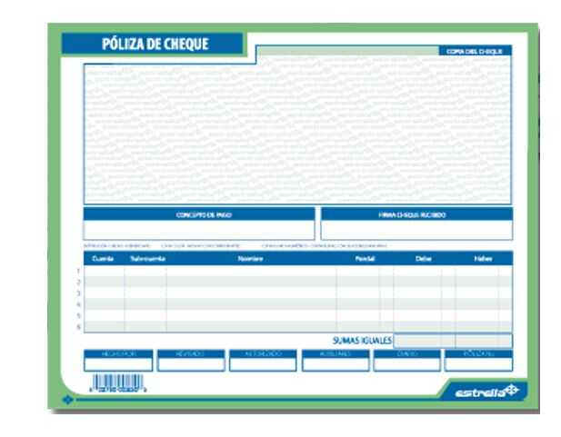 Block Poliza Cheque Estrella 1/2 Carta 25 Hojas