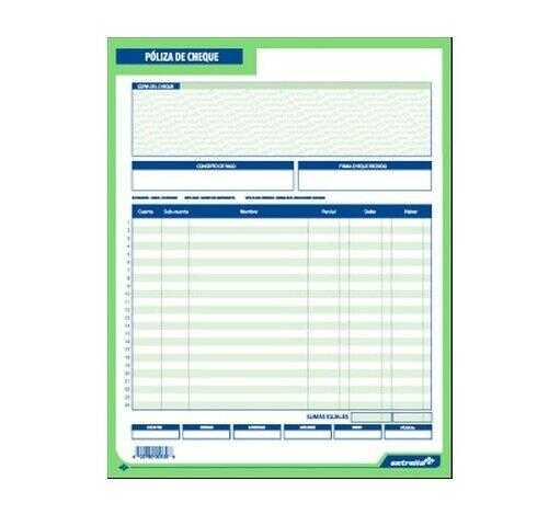 Block Poliza Cheque Estrella T/C 25 Hojas