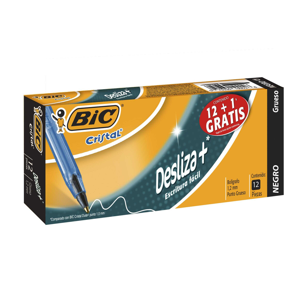 Pluma Bic Cristal Fashion Negrora C/12 + 1Pieza