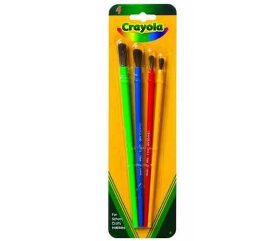Pinceles Crayola Ecolar Mango De Plastico C/4Pz