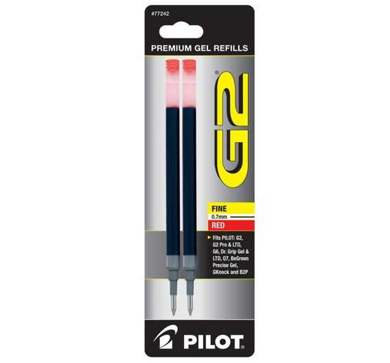 Repuesto Para Pluma Pilot Bg27R G2 Punto Fino Rojo C/2Pz