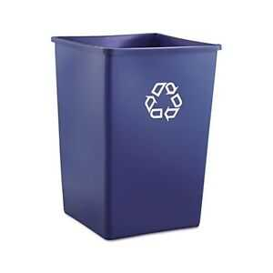 Bote Para Basura Plastico Cuadrado 35 Galones Reciclaje Azul