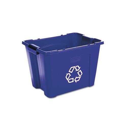 Bote Para Basura Plastico Tipo Caja 14 Galones Reciclaje Azul