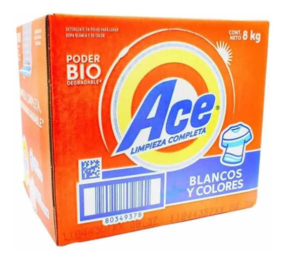 Detergente Ace En Polvo Multiusos 8 Kg