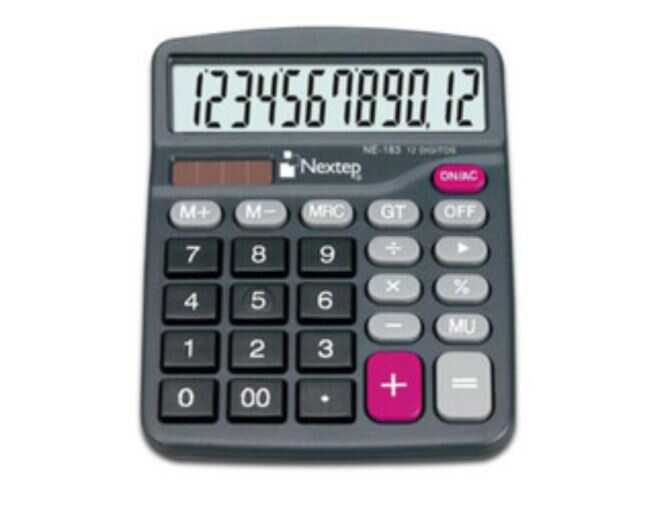 Calculadora Semi Escritorio Nextep Solar/Bateria 12 Digitos