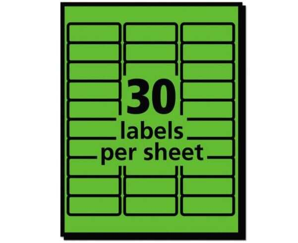 Etiqueta Avery Laser 1X2-5/8" Verde Neon C/750Pz