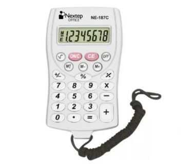 Calculadora Bolsillo Nextep C/Cordon Bateria 8 Digitos