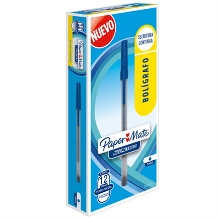Pluma Papermate Kilometrico Economico C/Tapa 1.0Mm Punto Medio Azul C/12Pz