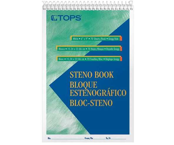 Cuaderno Taquigrafia Tops 6X9" 80 Hojas