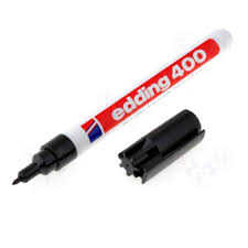 Marcador Permanente Punto Fino Edding400 Negro C/10Pz