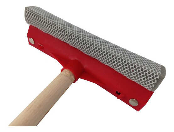 Jalador Para Vidrio C/Esponja 8" C/Mango De Madera 