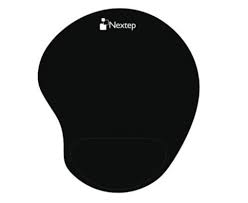 Tapete Para Mouse C/Descansamuñecas Redondo Negro 