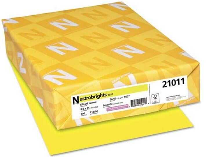 Papel Bond Astrobrights T/C 24# Lift-Off Lemon 500 Hojas