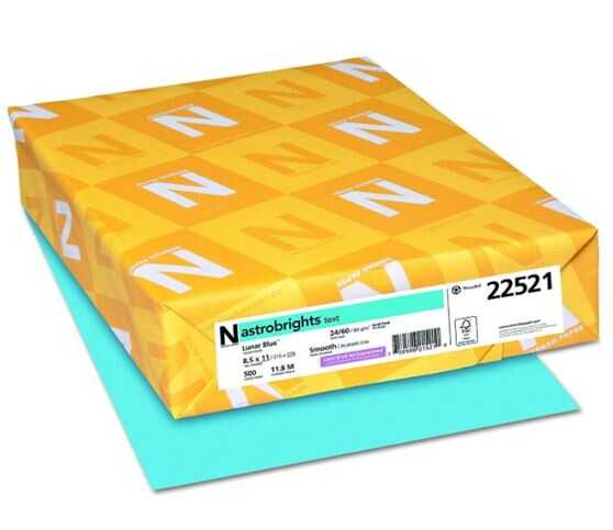 Papel Bond Astrobrights T/C 24# Lunar Blue 500 Hojas