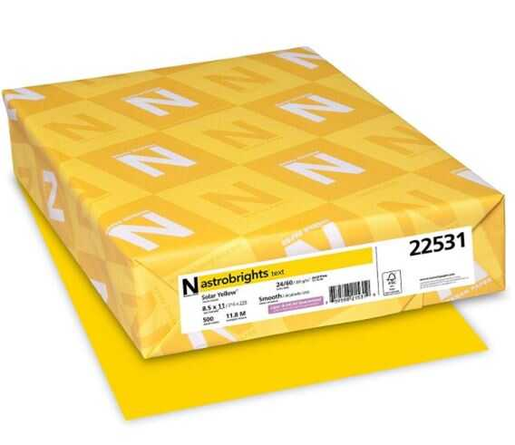 Papel Bond Astrobrights T/C 24# Solar Yellow 500 Hojas