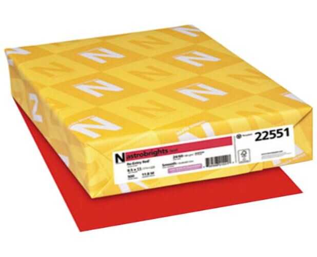 Papel Bond Astrobrights T/C 24# Reentry Red 500 Hojas