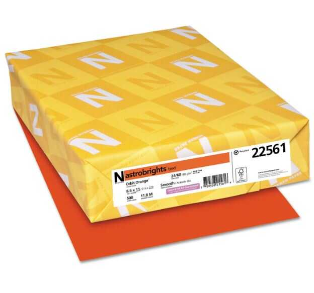 Papel Bond Astrobrights T/C 24# Orbit Orange 500 Hojas