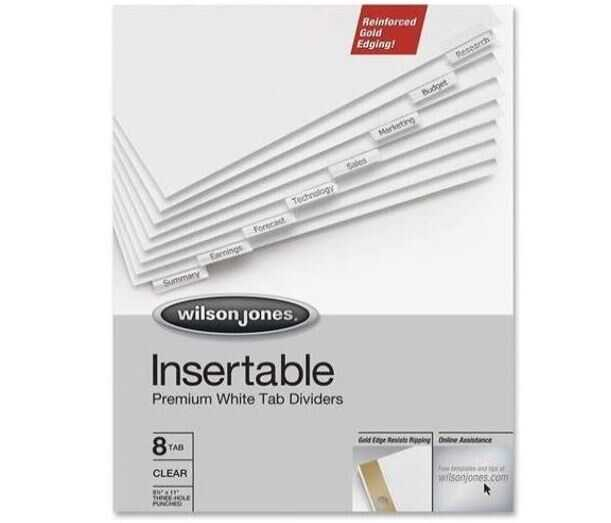 Separador Wilson Jones T/C Blanco 8 Cejas Transparente