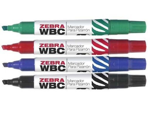 [ZEB9584] Marcador Zebra Wbc Cincel C/Borrador C/4Pz
