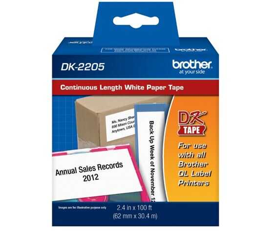 [BRTDK2205] Etiqueta Brother Blanco 2-2/5"X100'