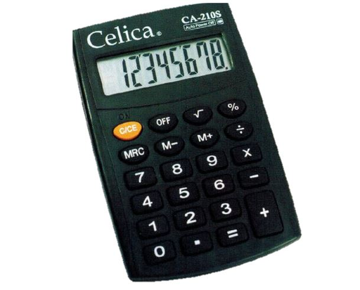 [CELCA210S] Calculadora Bolsillo Celica Ca-210S Bateria Negro 8 Digitos