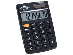 [CELCA100S] Calculadora Bolsillo Celica Ca-100S Solar/Bateria Negro 8 Digitos