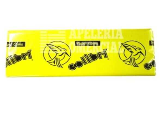 [COLCHI1203] Papel China Colibri Amarillo Canario C/100Pz