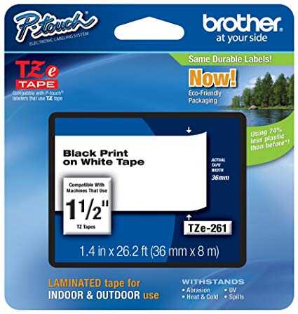 [BRTTZE261] Cinta Para Rotulador Brother Tz 1.5" Negro S/Blanco