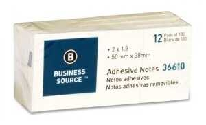 [BSN36610] Notas Papel C/Adhesivo Business Source 1.5X2" Amarillo C/12 Blocks