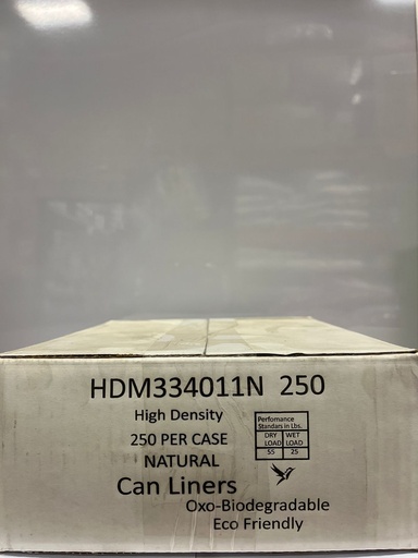 [BAD334011NA] Bolsa Basura Natural 33X40" 11 Mic C/250Pz