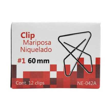 [NXTNE042A] Clip Mariposa Nextep Niquelado #1 60Mm C/12Pz