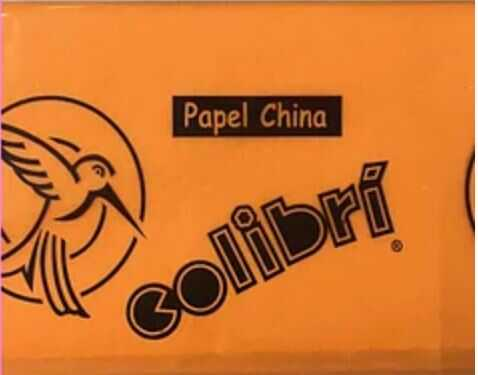 [COLCHI1223] Papel China Colibri Anaranjado C/100Pz