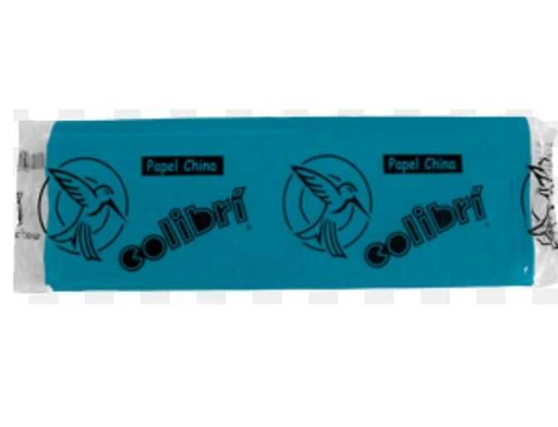 [COLCHI1235] Papel China Colibri Azul Cobalto/Turquesa C/100Pz