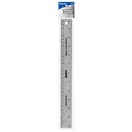 [BZC316] Ruler, Stnlss,Steel,12",Bzc